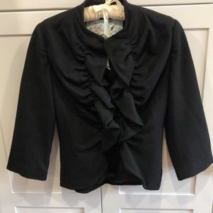 Anthropologie Tabitha Black Ruffle Bolero Blazer